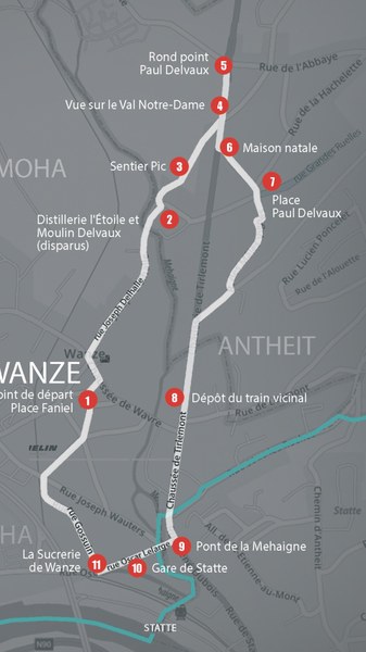 Plan parcours Paul Delvaux